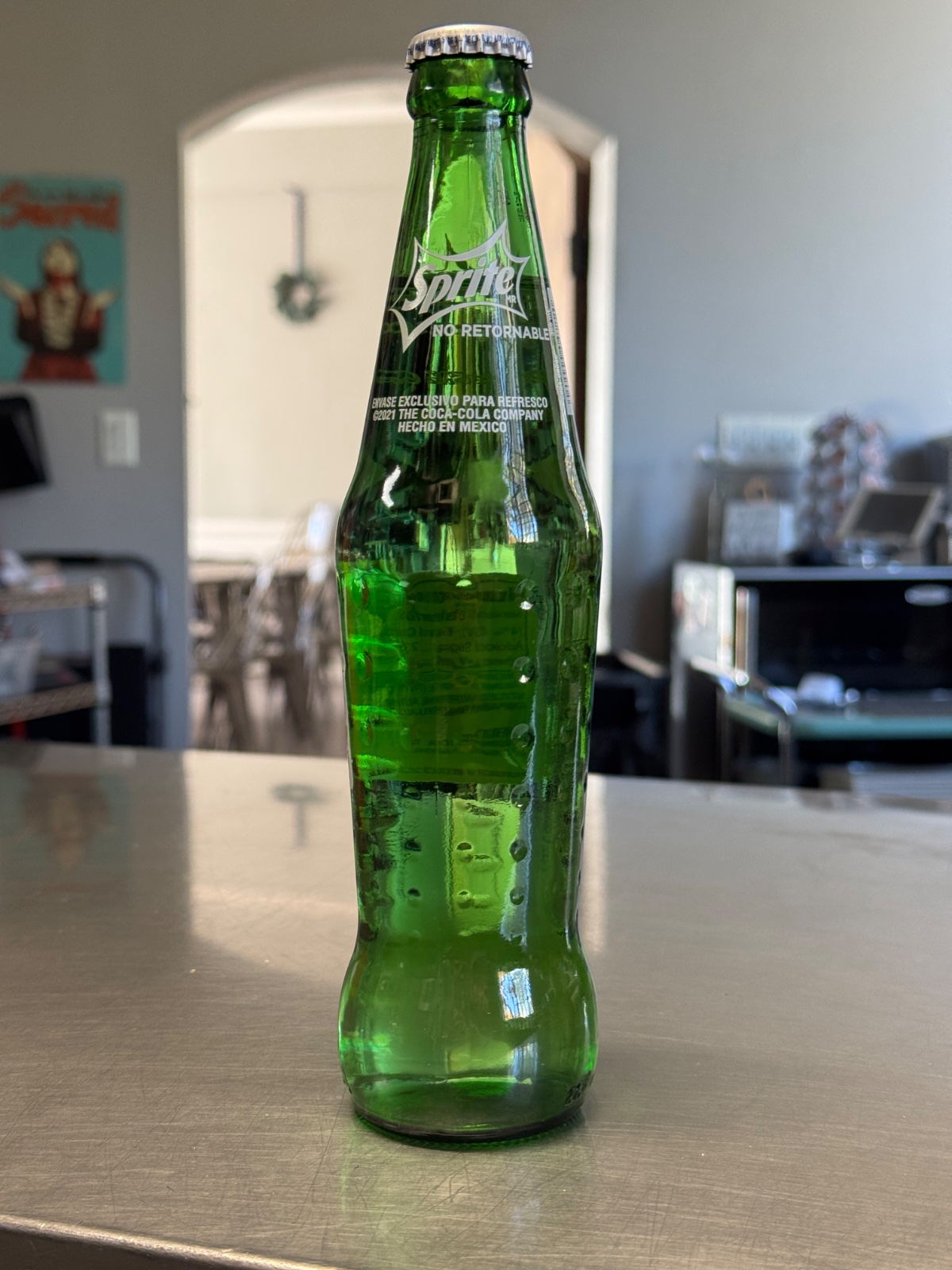 ice cold bottle of sprite