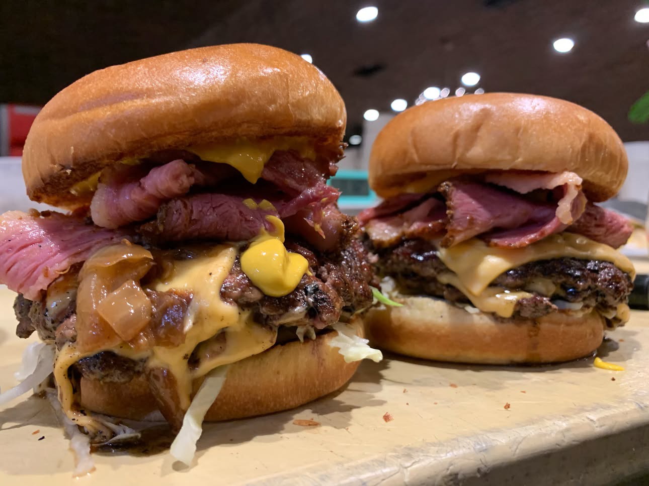 a whimsical plush burger (pastrami delight)